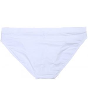 Bikinis Men's Hipster Ice Silk Bikini Briefs Bugle Pouch Underwear Underpants Nightwear Sleepwear - White - C418R9EYUM7