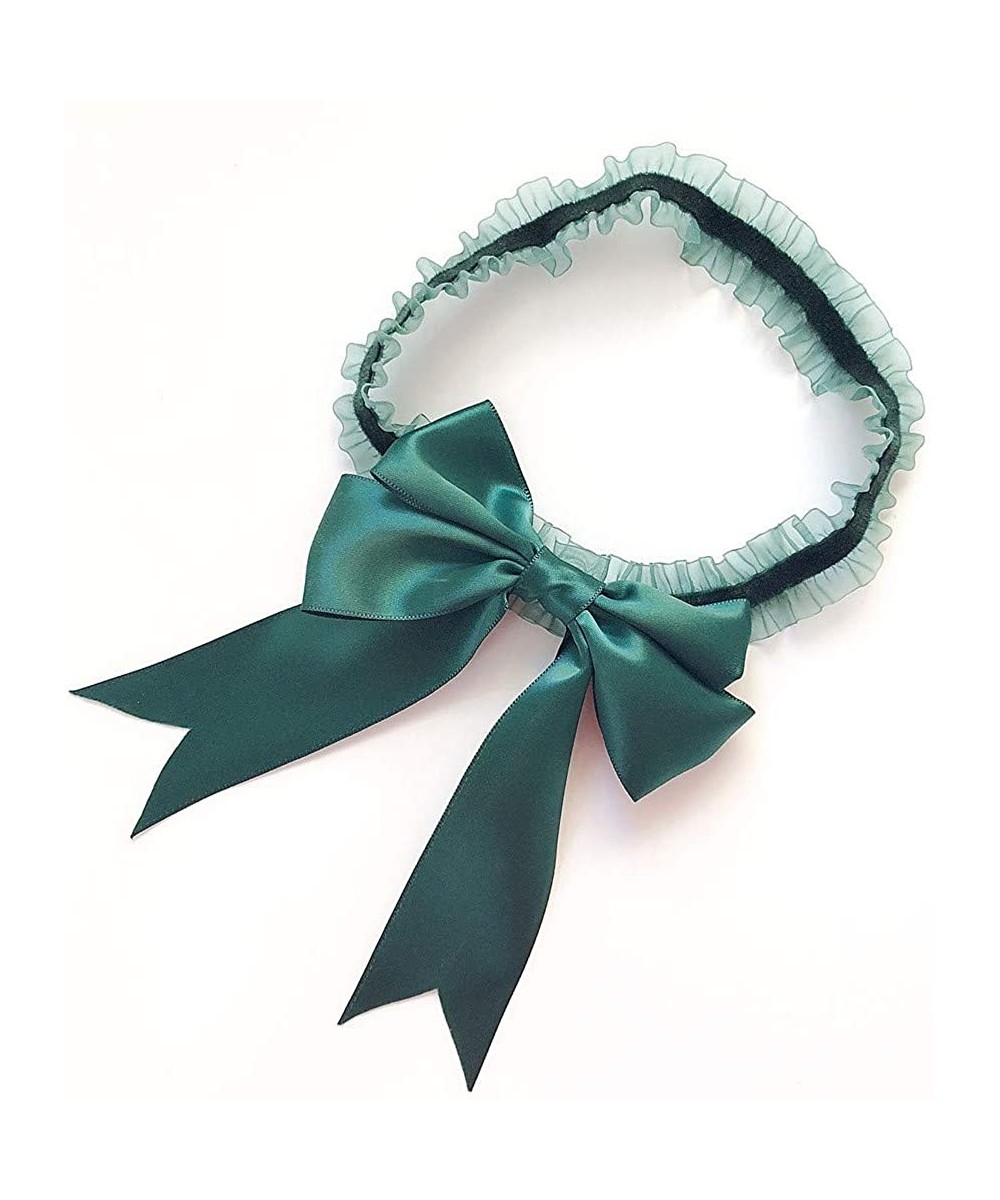 Garters & Garter Belts Women's Wedding Garters with Bowknot Stain Stretch Bridal Accessory - Hunter Green - C118LWW6OXK