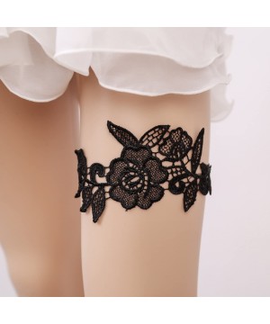 Garters & Garter Belts Wedding Garter Bridal Wedding Accessories Bride Gift Lace - Black - C918C9QDT9W