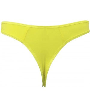 G-Strings & Thongs Men's Sexy Open Font Thongs Underwear Enhancing G-String Briefs Panties - Yellow - C218Q0XRR9A