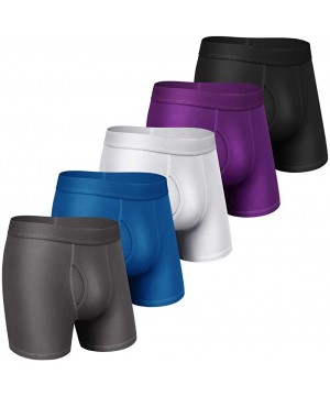 Boxer Briefs Boxer Briefs Mens Underwear Men Pack of 1-6 Men's Underwear for Men S M L XL XXL - F Black/Grey/White/Purple/Blu...