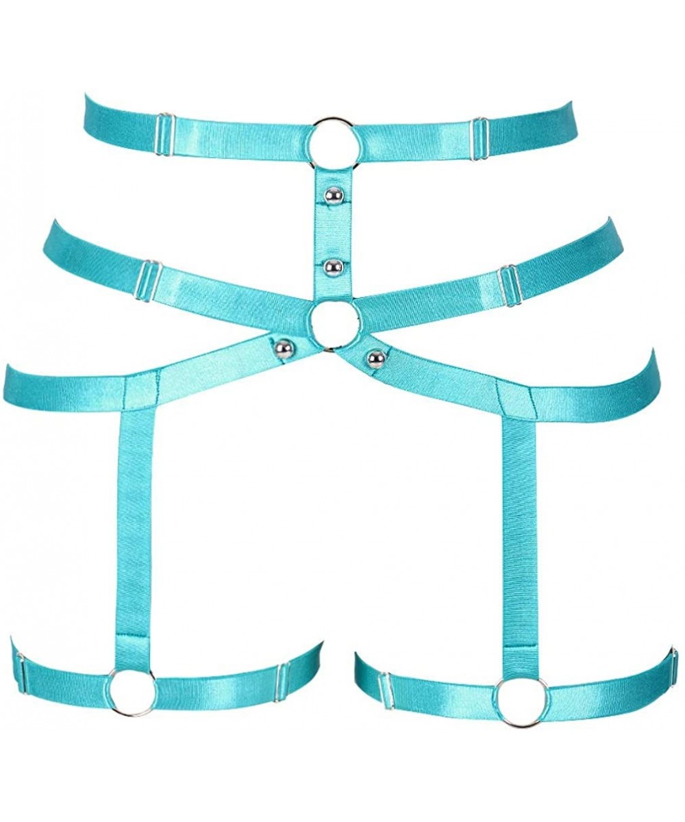 Garters & Garter Belts Female Body Harness Garter Leg cage Soft Elasticity Carnival Punk Gothic Adjustable Belt - Jade Green ...