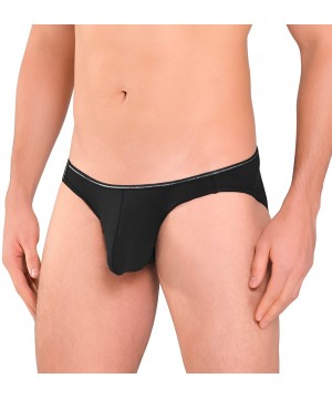 Bikinis Men's 4 Pack Micro Modal Underwear Lightweight Sexy Bikinis - Black - C811EZTAZYT