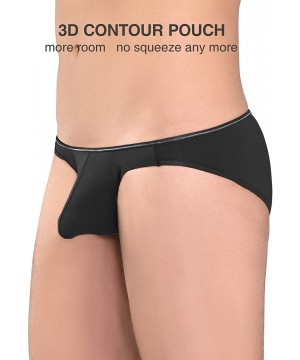 Bikinis Men's 4 Pack Micro Modal Underwear Lightweight Sexy Bikinis - Black - C811EZTAZYT