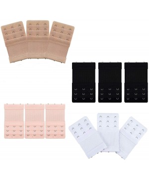 Bras 12 Pieces Women's Bra Extenders Elastic Bra Extension Strap 3 Hook 3 Row Bra Extension Bands Black White-skin Color One ...