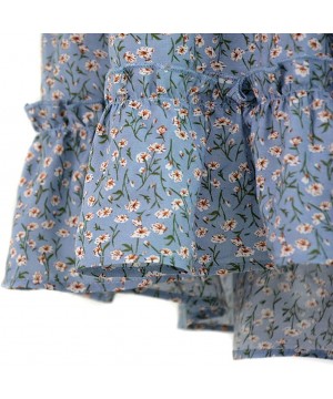 Baby Dolls & Chemises Women Summer Casual Boho High Waist Ruffled Floral Print Beach Short Skirt - Light Blue - C4198D79KC6