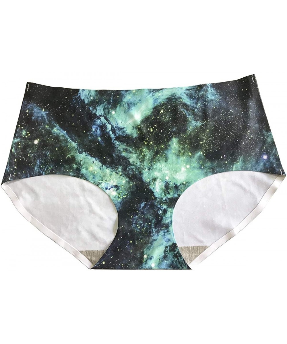 Panties Purple Unicorn Hipster Brief Panty Soft Comfort Nylon Spandex Underwear for Women - Blue and Green Galaxy - CH1924GNAHY