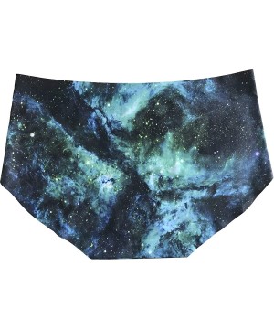 Panties Purple Unicorn Hipster Brief Panty Soft Comfort Nylon Spandex Underwear for Women - Blue and Green Galaxy - CH1924GNAHY