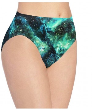 Panties Purple Unicorn Hipster Brief Panty Soft Comfort Nylon Spandex Underwear for Women - Blue and Green Galaxy - CH1924GNAHY