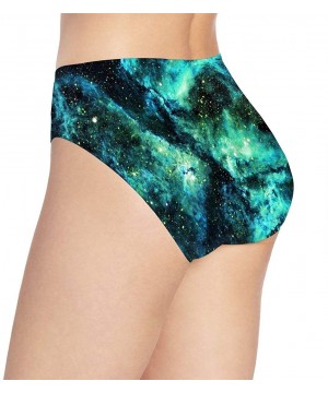 Panties Purple Unicorn Hipster Brief Panty Soft Comfort Nylon Spandex Underwear for Women - Blue and Green Galaxy - CH1924GNAHY