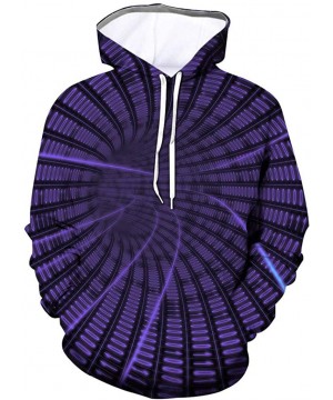 Shapewear Unisex Hoodies 3D Print Galaxy Pullover Hooded Sweatshirt Hoodies with Big Pockets - Purple - CG19453Y44Z