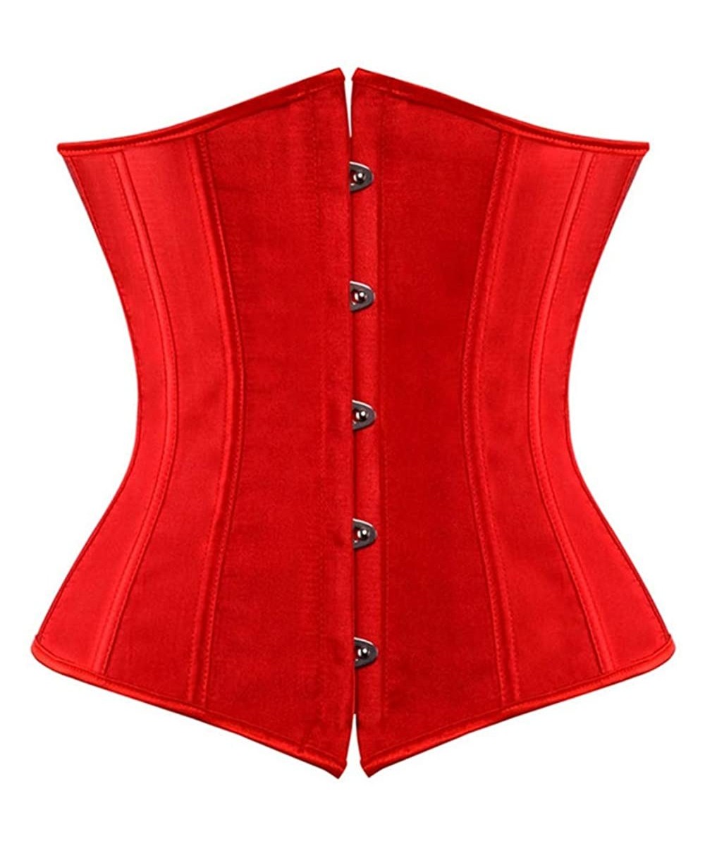 Bustiers & Corsets Women's Vintage Retro Bustier Corset Gothic Steampunk Waist Cincher Bodyshaper - Red - C119CGA6TGI