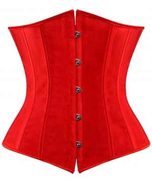 Bustiers & Corsets Women's Vintage Retro Bustier Corset Gothic Steampunk Waist Cincher Bodyshaper - Red - C119CGA6TGI