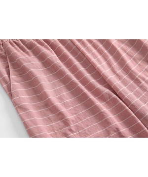 Bottoms Women's Soft Sleep Pajama Shorts Casual Elastic-Waisted Drawstring Lounge Bermuda Shorts Pants - Stripes Pink - CD18U...