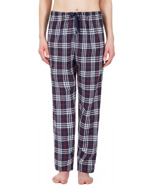 Bottoms Women's Plaid Lounge Pajama Bottoms - Navy Plaid Pants - C61888D5C7L