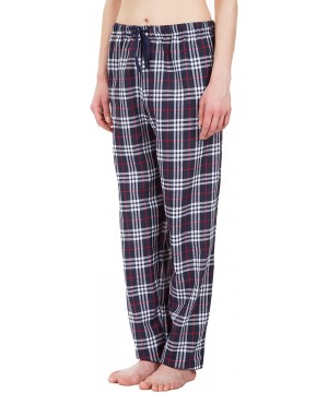 Bottoms Women's Plaid Lounge Pajama Bottoms - Navy Plaid Pants - C61888D5C7L