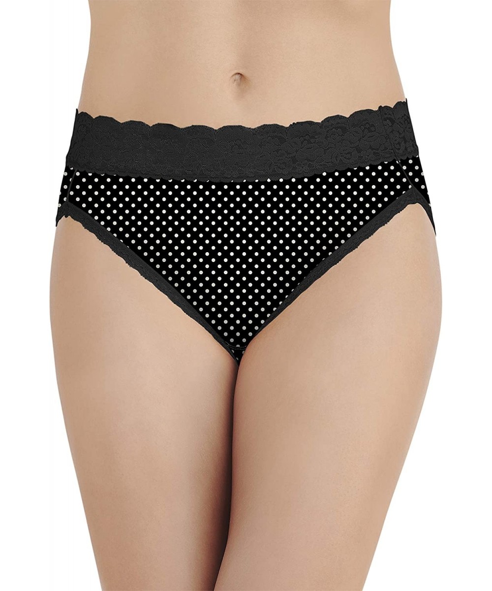 Panties Women's Flattering Lace Hi Cut Panty 13280 - Precious Dot Print - CM18WKYUKU8