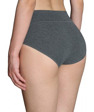 Shapewear Women's Multipack High Waisted Briefs Cotton Stretch Underwear Full Coverage Panties - Basic - C418HCX0HES