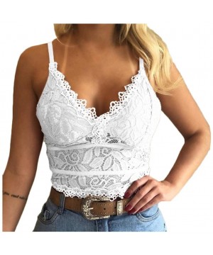 Camisoles & Tanks Women Underwear Lace Wireless Bra Sexy V-Neck Vest Crop Basic Plus Size Lingerie Summer Tank Tops - White -...