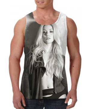 Undershirts Shakira Handsome Man Premium Tank Top Undershirt - Black - C4199L8IDG4