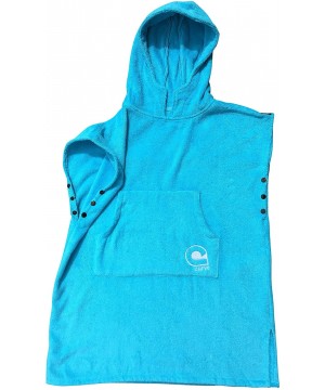 Robes Poncho Changing Robe/Change Robe - Quick-Dry Microfiber - Adjustable Sleeves [Choose Color] Adult Size - Aqua - CR18ZL7...