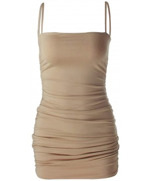 Shapewear Women's Basic Sexy Strapless Bodycon Smoother Tube Slip Dress Clubwear - Strap-khaki - CE18WW3HWU9