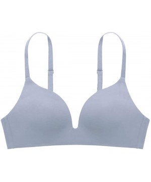 Bras Womens Girl Thin Push Up Concealing Wire Free Lingerie Bra - 6 - C318QWZEXAA