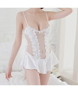 Baby Dolls & Chemises Solid Color Lace Design Sexy Underwear Hollow Out Design Lingerie Nightwear Babydoll Sleepwear Women - ...