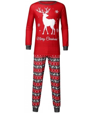 Sleep Sets Family Christmas Pajamas- Christmas Elk Print Tops+Pants Matching Family Sleepwear Homewear Set Soft Family Pajama...