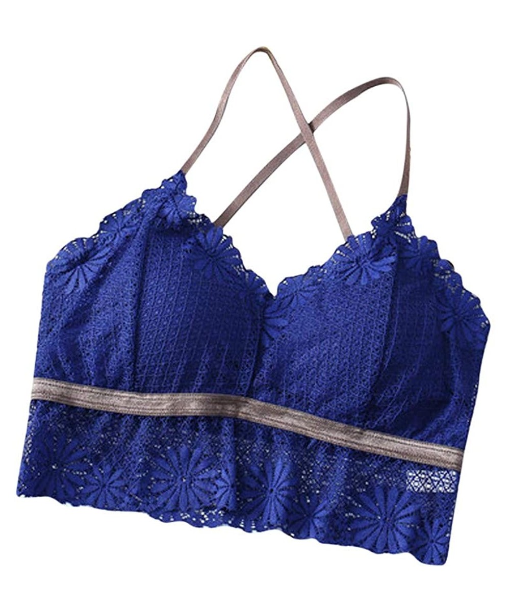 Camisoles & Tanks Women's Lace Bra Camisole Stretch Criss Cross Lace Half Cami Breathable Lace Bralette Top for Women Girls -...