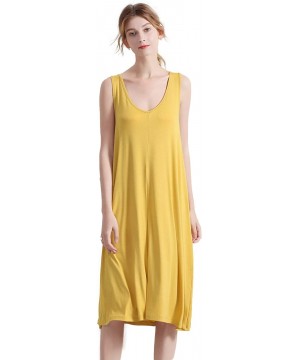 Nightgowns & Sleepshirts Night Shirt for Women Plus Size Sleepwear Long Night Dress Soft Lounge Dress - Style 1/Yellow - CF19...