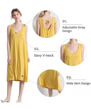 Nightgowns & Sleepshirts Night Shirt for Women Plus Size Sleepwear Long Night Dress Soft Lounge Dress - Style 1/Yellow - CF19...