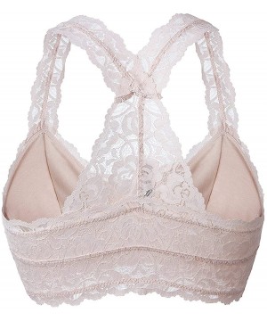 Bras Women Floral Lace Bralette Padded Breathable Sexy Racerback Lace Bra - Skin Padded - CT18WG43M2U