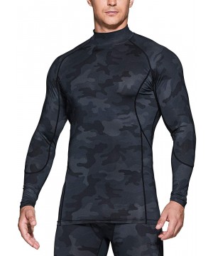 Undershirts Men's Cool Dry Fit Mock Long Sleeve Compression Shirts- Athletic Workout Shirt- Active Sports Base Layer T-Shirt ...