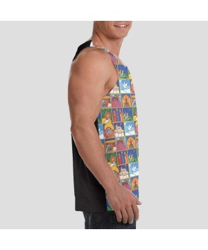 Undershirts Men's Sleeveless Undershirt Summer Sweat Shirt Beachwear - Christmas - Black - C119CK6Y0E9