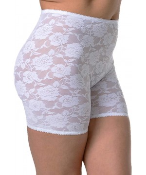 Panties Elastic Anti-Chafing Lace Panty Shorts - Prevent Thigh Chafing - White - C918WMCX5MG