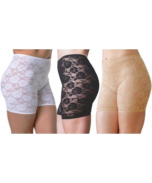 Panties Elastic Anti-Chafing Lace Panty Shorts - Prevent Thigh Chafing - White - C918WMCX5MG