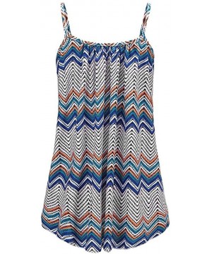 Bras Women Summer Printed Sleeveless Vest Blouse Tank Tops Camis Clothes - Blue - CX18STA0O6H