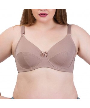 Bras Women's Full Figure Wirefree Bra Comfortable Cooling Ladies Bra Adjustment Underwear - A Khaki - CA196ENYSDU