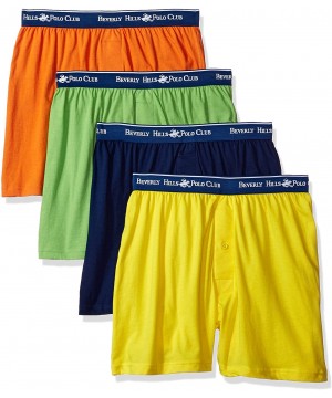 Boxers Men's 4 Pack Knit Boxer - Bright Yellow/Navy/Orange/Lime Green - CR12O031MNT