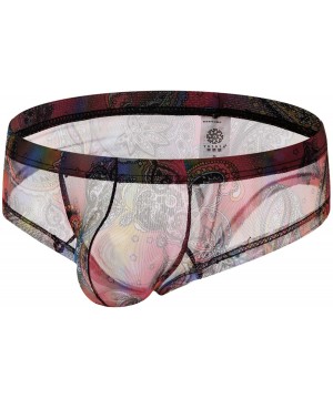 Briefs Mens Briefs Sexy Micro Mesh Bulge Pouch Briefs and Perspective Underwear - 1-pack Rainbow - C3193WTOTC2