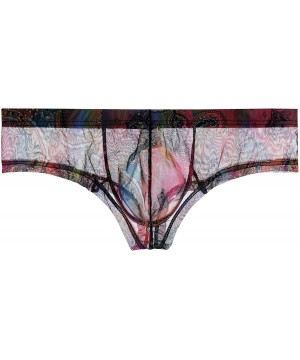 Briefs Mens Briefs Sexy Micro Mesh Bulge Pouch Briefs and Perspective Underwear - 1-pack Rainbow - C3193WTOTC2