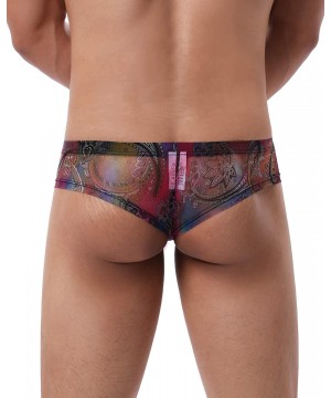 Briefs Mens Briefs Sexy Micro Mesh Bulge Pouch Briefs and Perspective Underwear - 1-pack Rainbow - C3193WTOTC2