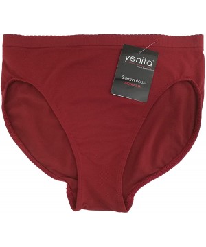 Panties 6 Pack Women's Brief Panty - No Pinching Seamless Technology - Claret-red - CV18Y3HLWZY