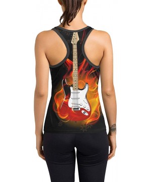 Camisoles & Tanks Women's Racerback Tank Top Special Design Watermelon Gym Workout - Burning Guitar - C918T2MNS32