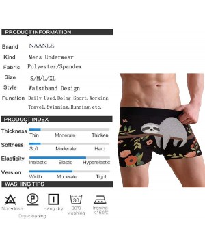 Boxer Briefs Men's Fashion Pattern Waistband Boxer Brief Stretch Swimming Trunk - Sloth - CY194CQM8E7