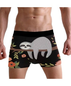 Boxer Briefs Men's Fashion Pattern Waistband Boxer Brief Stretch Swimming Trunk - Sloth - CY194CQM8E7