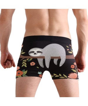 Boxer Briefs Men's Fashion Pattern Waistband Boxer Brief Stretch Swimming Trunk - Sloth - CY194CQM8E7