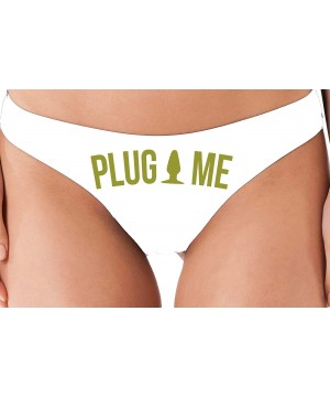 Panties Anal Plug Me Funny Cute Sexy White Thong for Daddys Butt Slut - Gold - CD18NUUHKDH