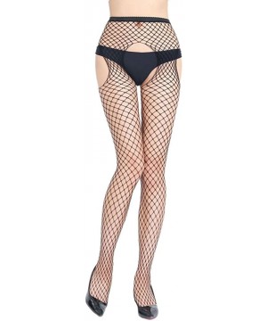 Garters & Garter Belts Underwear for Women Sexy-Women Sexy Fishnet Open Soft Tights Lingerie Transparent Erotic Lace Bodysuit...